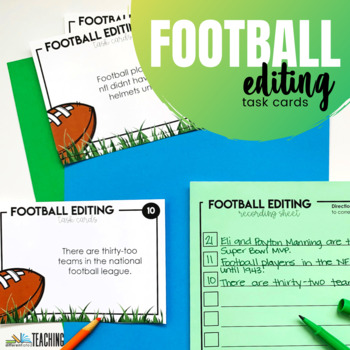Preview of Football Fix the Sentence Editing: Proofreading Activity Task Cards 