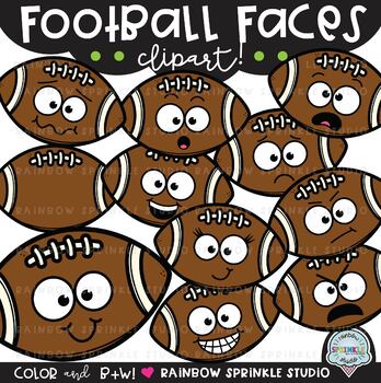 Football Faces Clipart football clipart | TpT