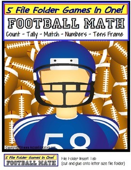 Preview of Football File Folder Math Activities for Special Education