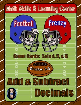 Preview of Football Frenzy Game Cards (Add & Subtract Decimals) Sets 4, 5, 6