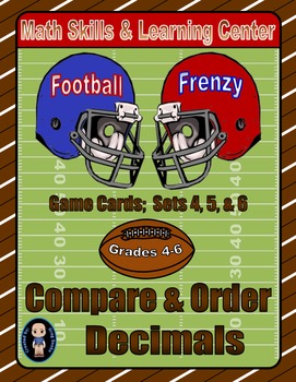 Preview of Football Frenzy Game Cards (Comparing & Ordering Decimals) Sets 4, 5, 6