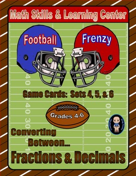 Preview of Football Frenzy Game Cards (Converting Fractions to Decimals) Sets 4, 5, 6