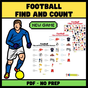 Preview of Football Frenzy | I Spy Count & Find Game | Graph recording sheets