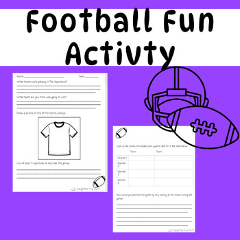 Preview of Football Fun Activity, morning work for students