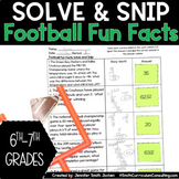 Football Fun Facts Solve and Snip® Interactive Word Proble