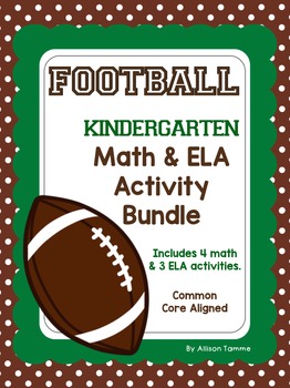 Preview of Football Fun - Kindergarten Math and ELA Activities