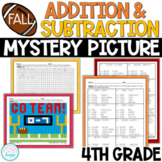 4th Grade Addition & Subtraction - Fall Mystery Coloring P