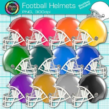 Preview of Football Helmet Clipart: 13 Rainbow Side View Sports Clip Art Transparent PNG