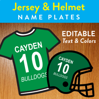 Preview of Back to School Nameplates - Football Helmet & Jersey | Sports Homecoming
