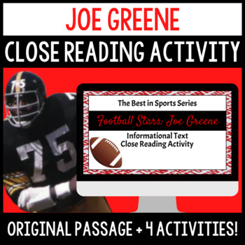 Football Reading and Writing Activity - Joe Greene by Samantha in Secondary