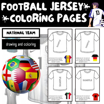 Preview of Football Jersey by country - 100 coloring & drawing pages challenge