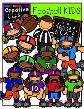 Preview of Football KIDS {Creative Clips Digital Clipart}