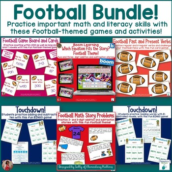Preview of Literacy, Word Work, & Math Learning Games and Activities with Football Theme