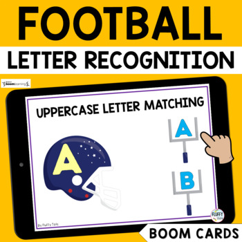 Preview of Football Letter Boom Cards : Letter Recognition Boom Cards