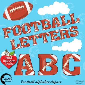 Preview of Football Letters Clipart, Alphabet Clipart, Sports Clip Art, AMB-1842