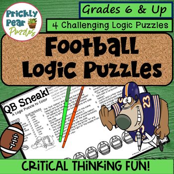 Preview of Football Logic Puzzles  - Critical Thinking - Fast Finishers- Gifted & Talented