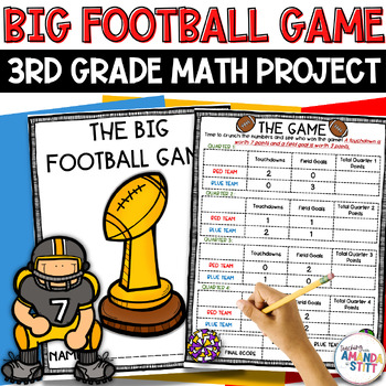 Preview of Super Bowl Math Project - 3rd Grade Addition and Subtraction Football Math