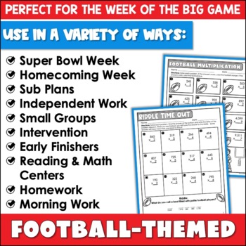 Super Bowl 2023 Football Math Activities Middle School