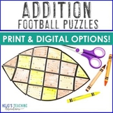 ADDITION Football Homecoming Math Center Activity Game Wor