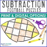 SUBTRACTION Football Homecoming Math Activity Game Craft C
