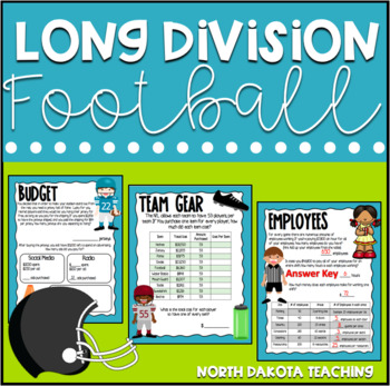 Preview of Football Math Long Division Activity 