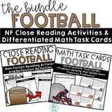 Football Math Task Cards Reading Comprehension Passages an