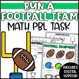 Fall Football Math Project | Run a Football Team Math PBL