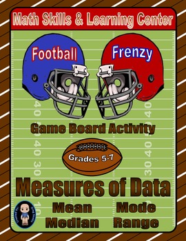 Preview of Football Math Skills & Learning Center (Measures of Data)