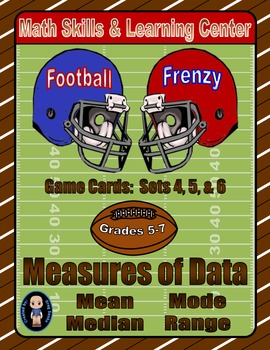 Preview of Football Frenzy Game Cards (Measures of Data) Sets 4, 5, 6