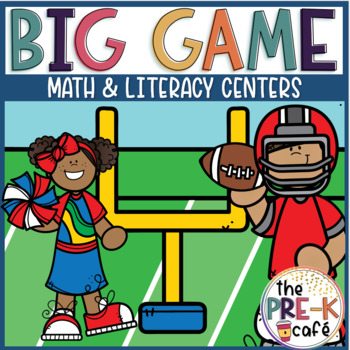 Preview of Football Math and Literacy Centers Activities | Big Game | PreK K | February 