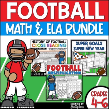 Preview of Football Math Activities and Reading Passage BUNDLE 