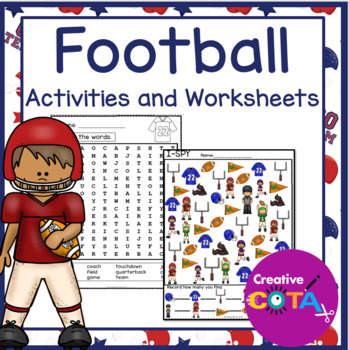 Preview of Occupational Therapy Football Literacy Math & Writing Worksheets & Activities