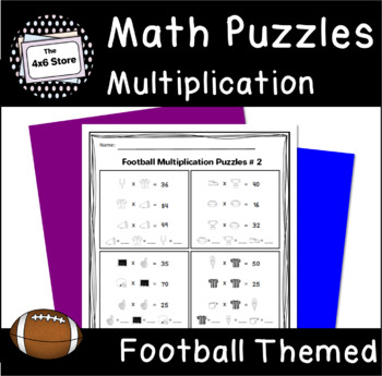 Preview of Football Multiplication Picture Math Logic Puzzles