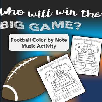 Preview of Football Music Activity - Color By Note