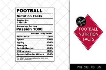 Preview of Football Nutrition facts svg – Nutrition svg –Football facts clipart