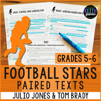 Football Paired Texts: Julio Jones and Tom Brady (Grades 5-6)