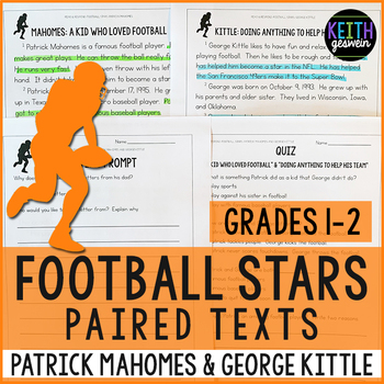 Preview of Football Paired Texts: Patrick Mahomes and George Kittle (Grades 1-2)