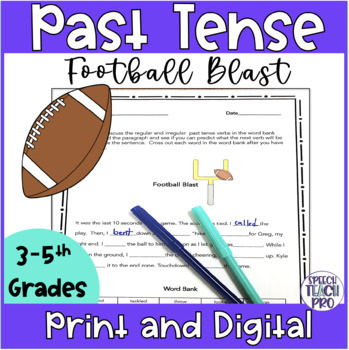 Preview of Football Past Tense Verbs Speech Therapy