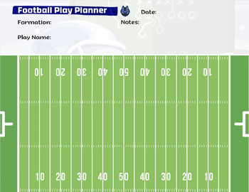 Preview of Football Play Planner Fully Editable Canva Template for Coaches and Teachers