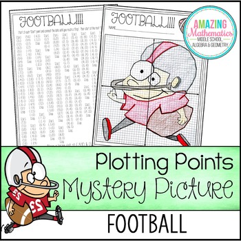 Preview of Football Plotting Points - Mystery Picture ( Superbowl Math Activity )