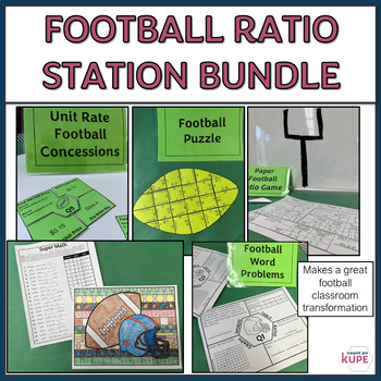 Preview of Ratio Football Math Station Bundle - Football Classroom Transformation