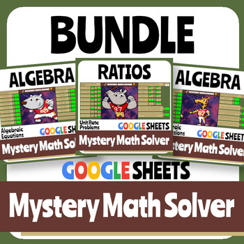 Preview of Football - Ratios, Algebra Equations & Expressions  - Math Pixel Art - Bundle