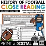 Football Reading Comprehension Passage & Activities