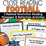 Football Reading Comprehension Passages Activities Close R