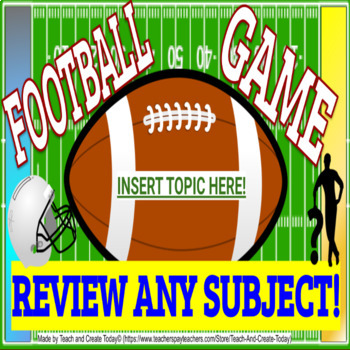 Preview of Football Review Game Activity Template  Math ELA Science History Comprehension