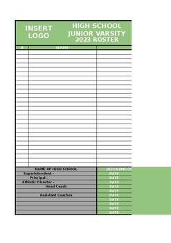 Free Printable Football Roster