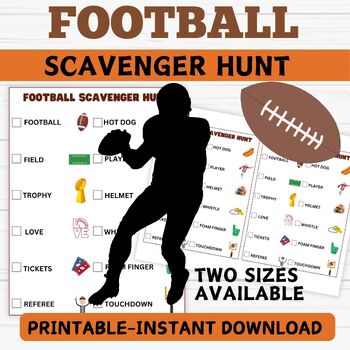 Preview of Football Scavenger Hunt- Football Activity Printable