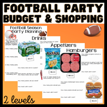 Preview of Football Season Party Planning, Budget & Shopping - Life Skills - Special Ed