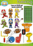 Football Sports Kid Characters Clipart {Zip-A-Dee-Doo-Dah 