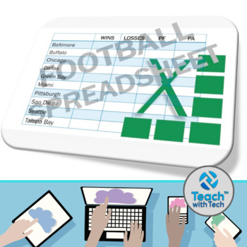 Preview of Excel Football Spreadsheet Activity